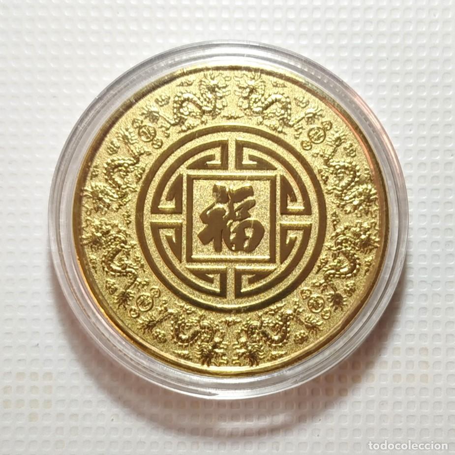 Material numism&aacute;tico: MONEDA . MEDALLA CONMEMORATIVA . DESAFIO DEL DRAGON - Foto 2