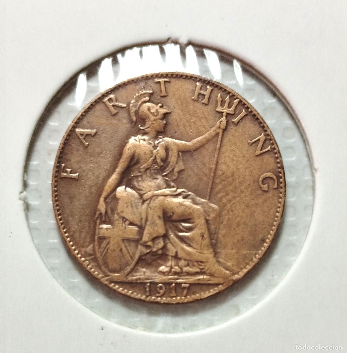Material numism&aacute;tico: EUROPA . INGLATERRA . GEORGIUS IV . 1 FARTHING 1917 - Foto 2
