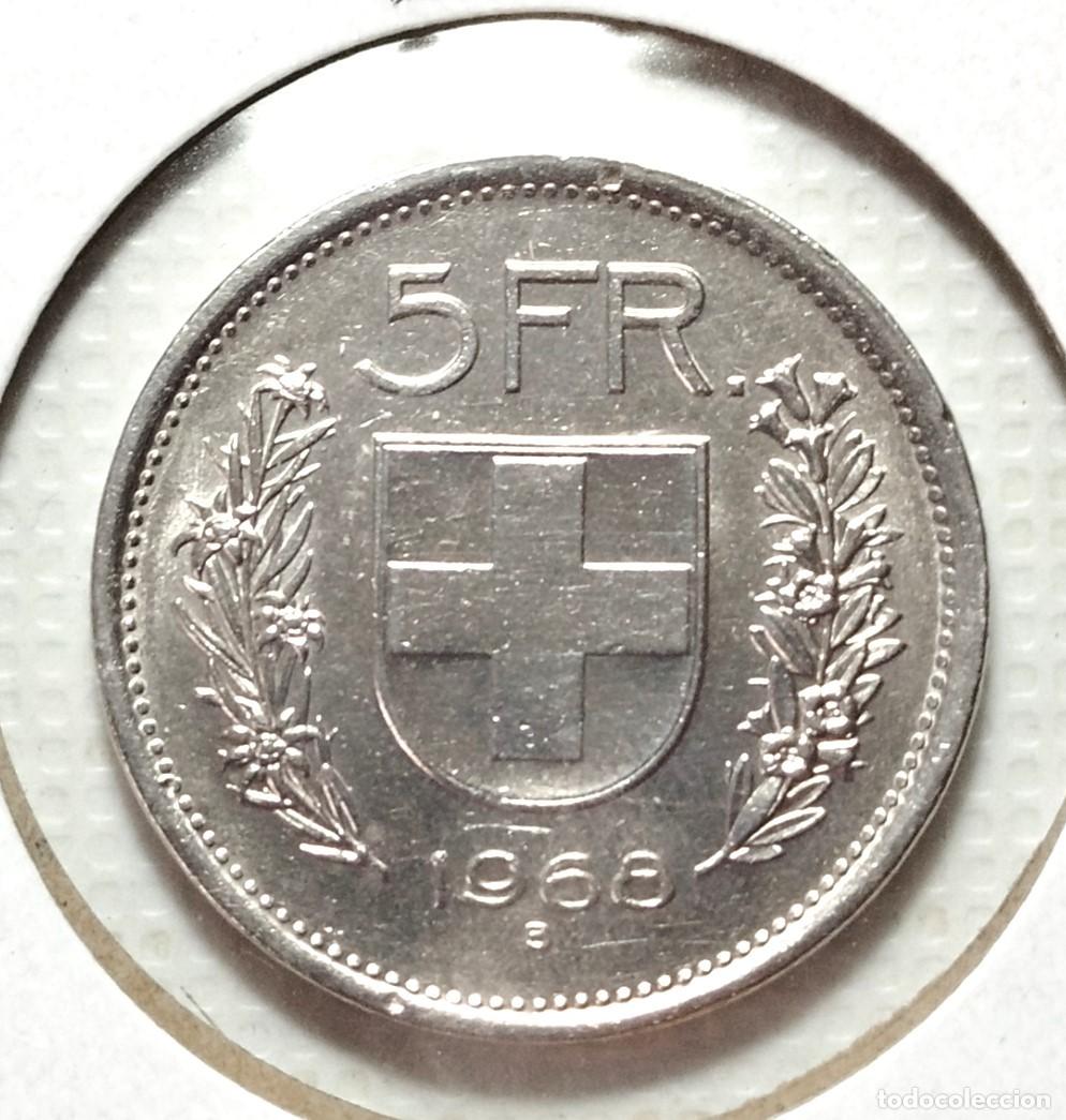 Material numism&aacute;tico: EUROPA . SUIZA . 5 FRANCOS 1968 - Foto 2