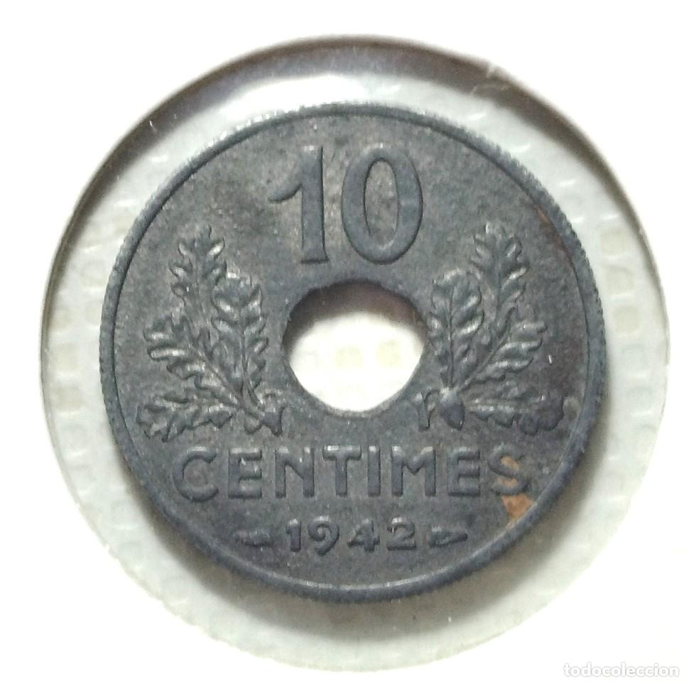 Material numism&aacute;tico: EUROPA . FRANCIA . 10 CENTIMES 1942 - Foto 2