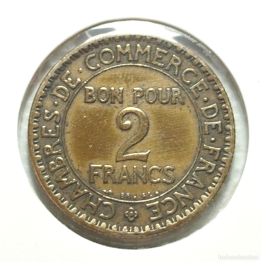 Material numism&aacute;tico: EUROPA . FRANCIA . 2 FRANCS 1921 . C&Aacute;MARA COMERCIO - Foto 2