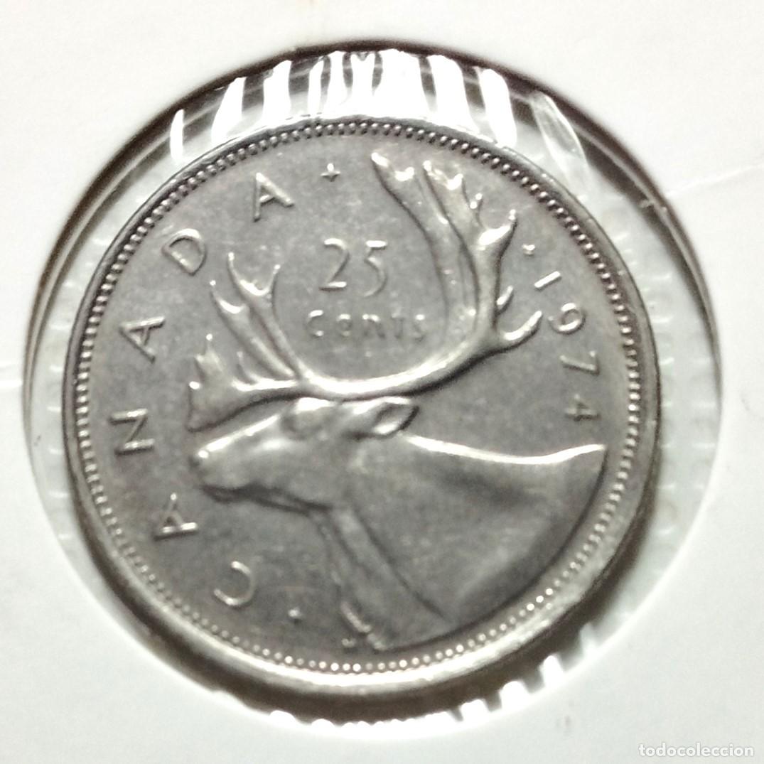 Material numism&aacute;tico: AMERICA . CANAD&Aacute; . 25 CENTS 1974 - Foto 2