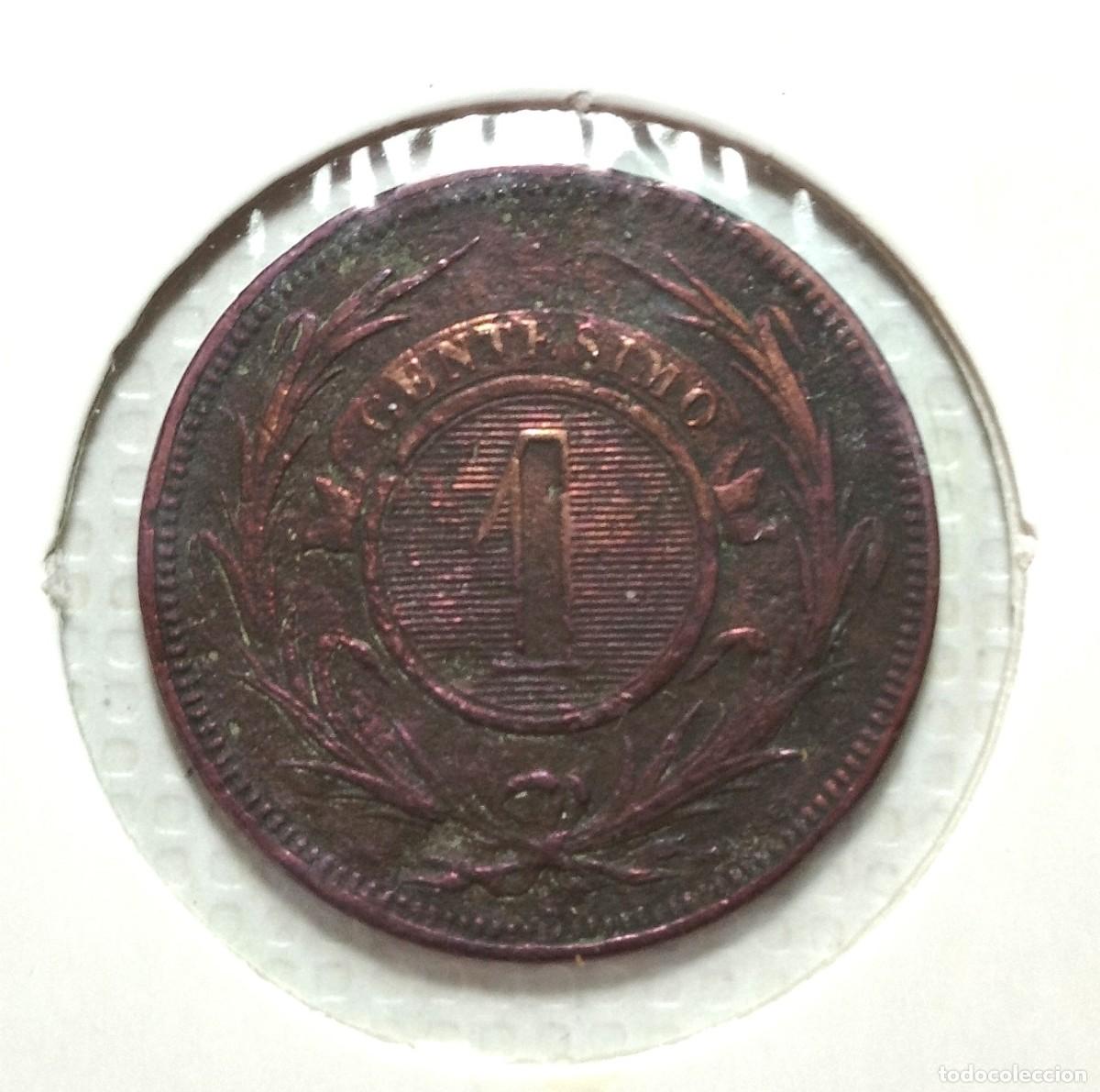 Material numism&aacute;tico: AMERICA . URUGUAY . 1 CENTESIMO 1869 - Foto 2