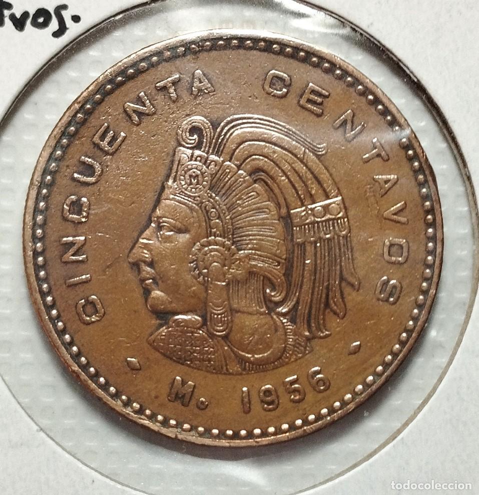 Material numism&aacute;tico: AMERICA . MEXICO . 50 CENTAVOS 1956 - Foto 1