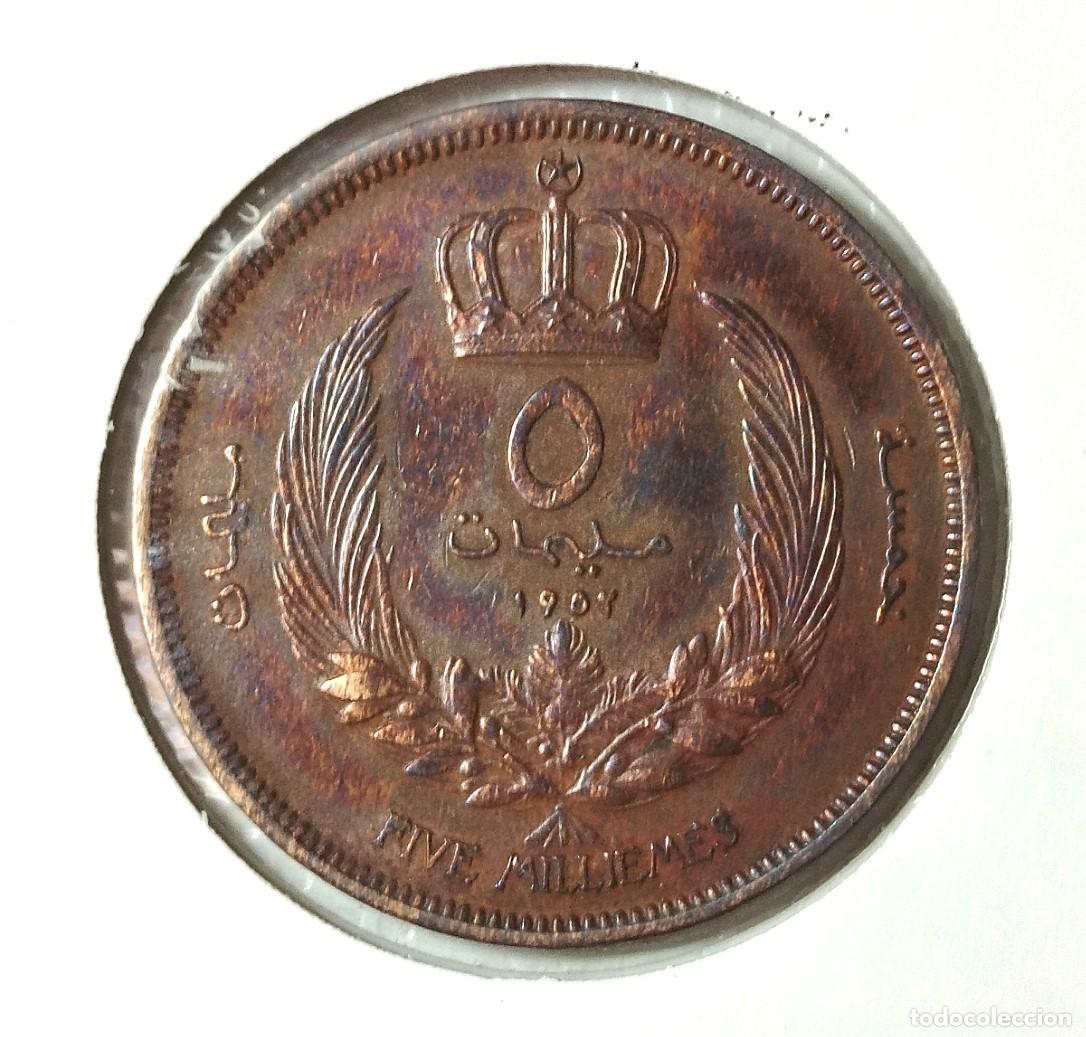 Material numism&aacute;tico: AFRICA . LIBIA 5 MILLEMES 1952 - Foto 2