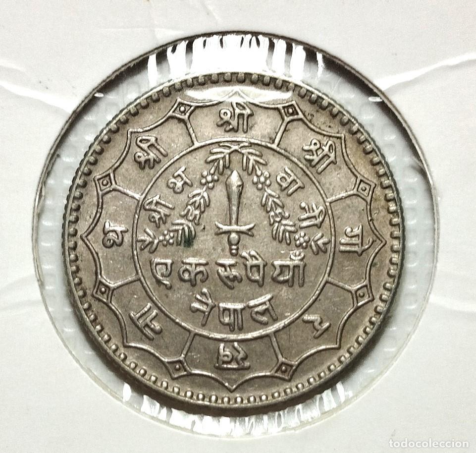Material numism&aacute;tico: ASIA . NEPAL . 1 RUPEE . 1966 . EXCEKENTE - Foto 1