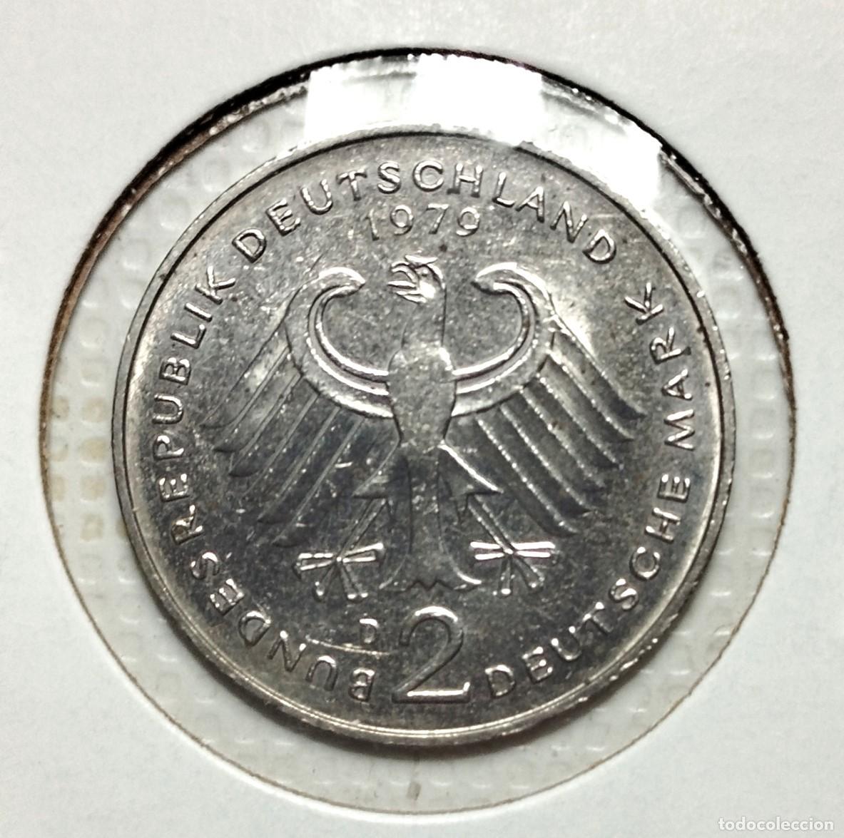Material numism&aacute;tico: EUROPA . ALEMANIA . 2 MARK 1970 D . SIN CIRCULAR - Foto 2
