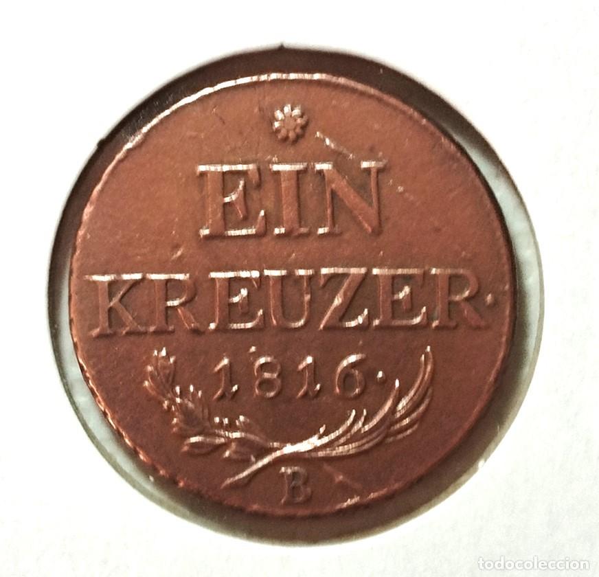 Material numism&aacute;tico: EUROPA . AUSTRIA . 1 KREUZER 1816 . EXCELENTE - Foto 2