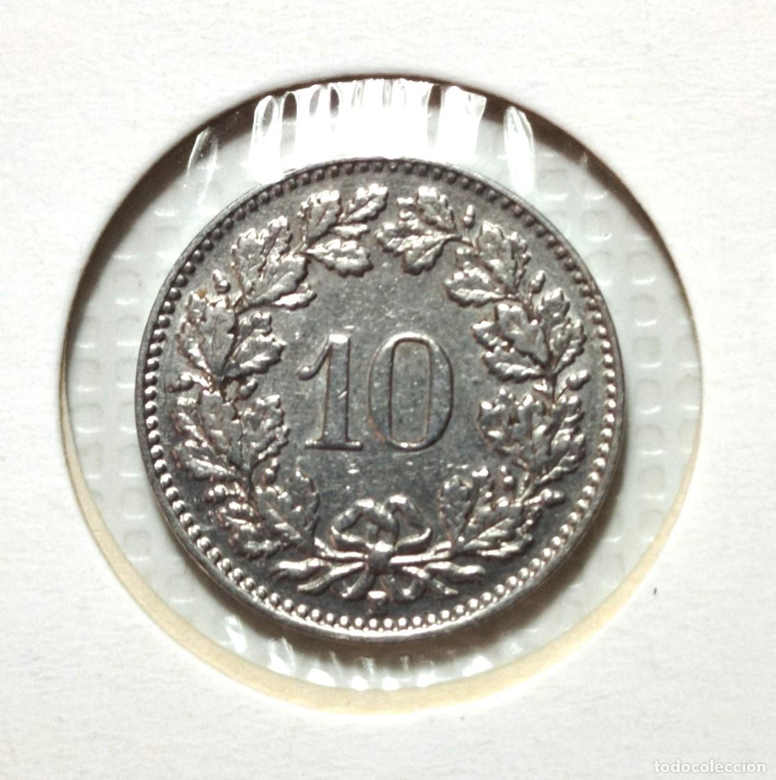 Material numism&aacute;tico: EUROPA . SUIZA . 10 RAPPEN 1934 - Foto 2