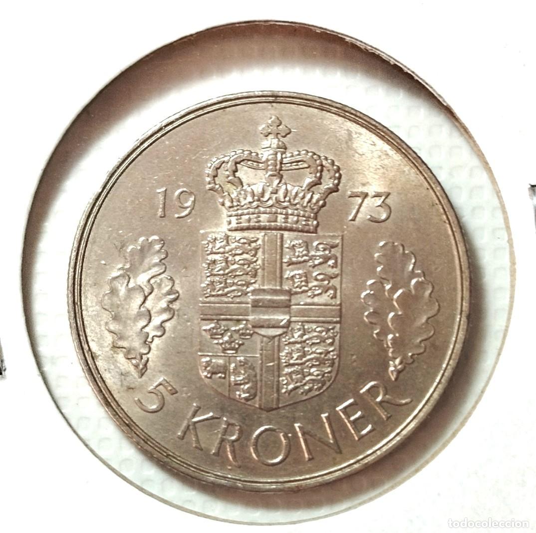 Material numism&aacute;tico: EUROPA . DINAMARCA . 5 KRONER 1973 . EXCELENTE - Foto 2