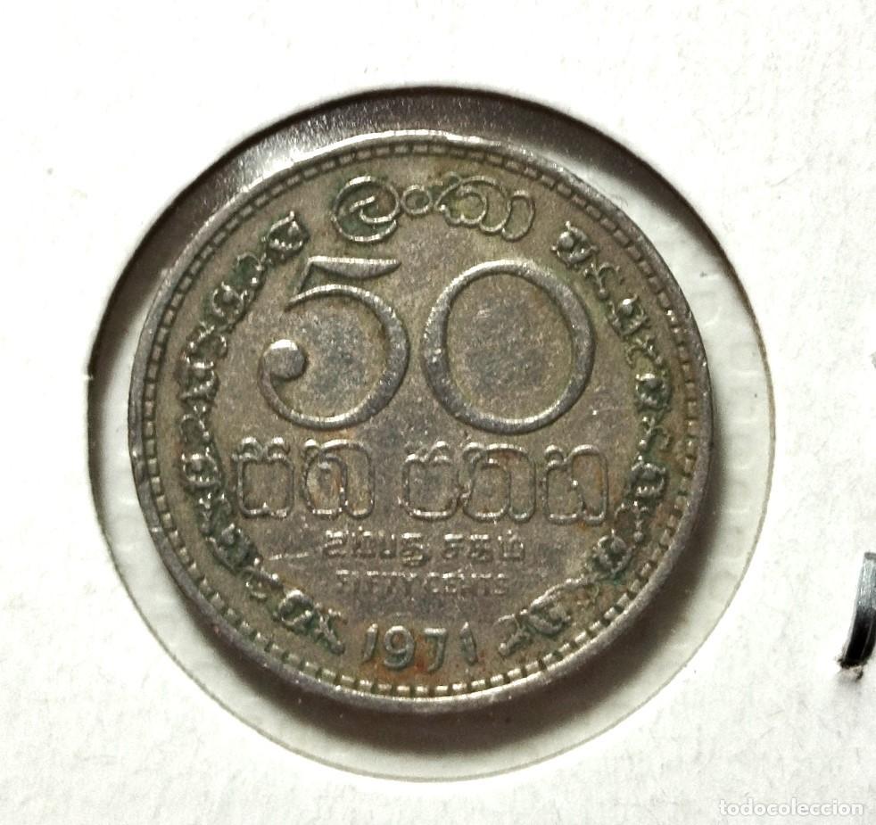 Material numism&aacute;tico: ASIA. SRI-LANKA . CEYLAN . 50 CENTIMES 1975 - Foto 2