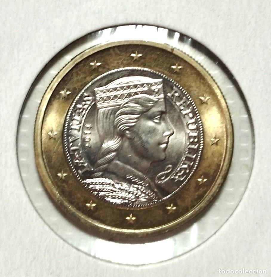 Material numism&aacute;tico: EUROPA . LETONIA . 1 EURO 2014 . SIN CIRCULAR - Foto 1
