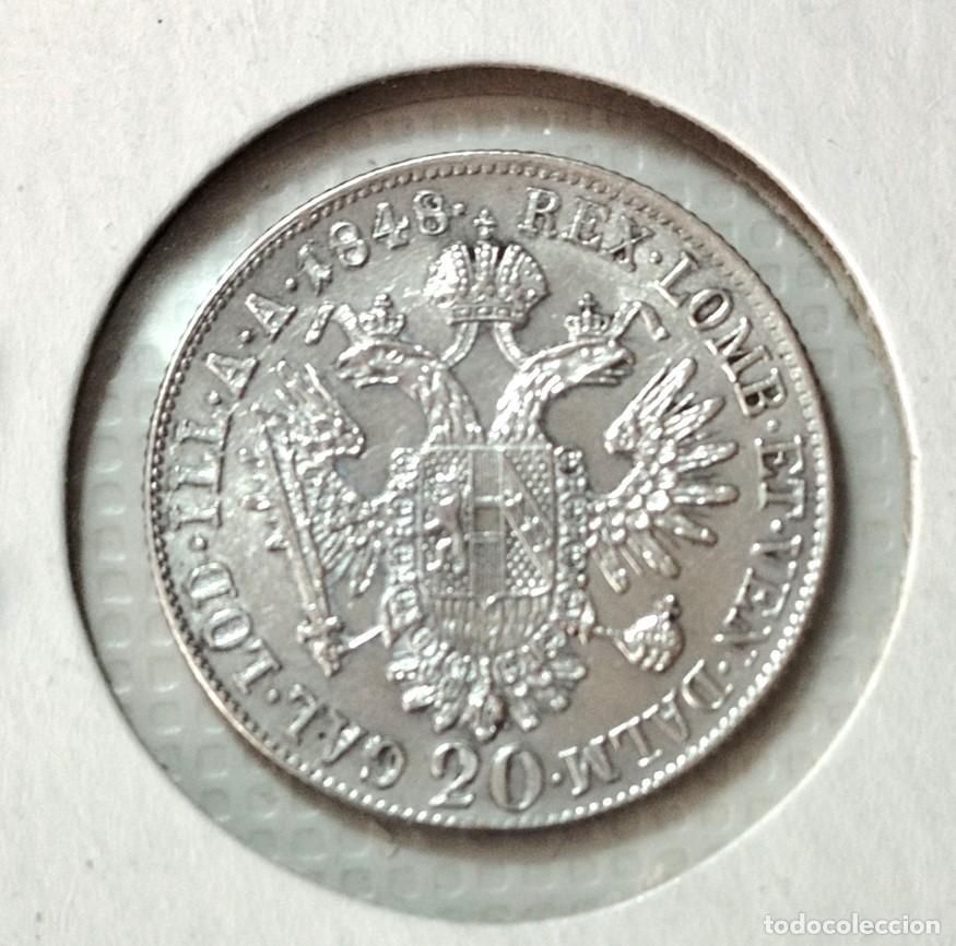 Material numism&aacute;tico: EUROPA . AUSTRIA . 20 KREUZER 1848 A . EXCELENTE - Foto 2
