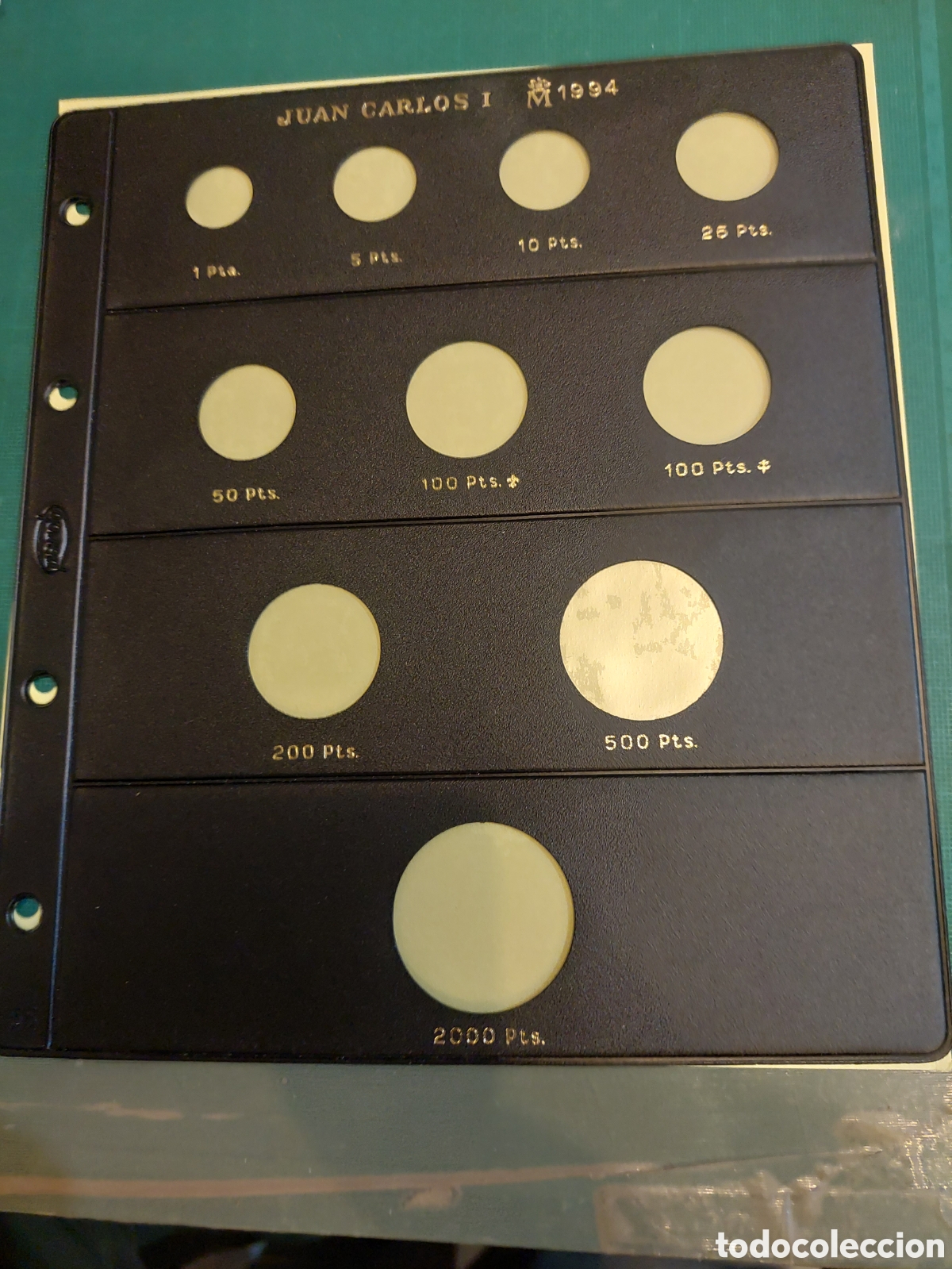Material numism&aacute;tico: PARDO HOJA MONEDAS 1994 JUAN CARLOS I - Foto 1