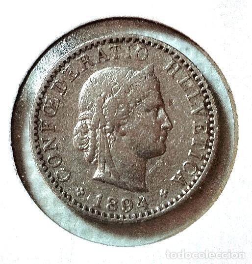Material numism&aacute;tico: EUROPA .SUIZA . 20 RAPPEN 1894 . - Foto 1