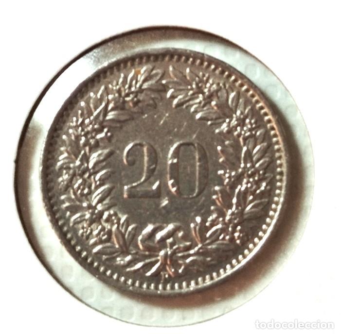 Material numism&aacute;tico: EUROPA . SUIZA . 20 RAPPEN 1955 - Foto 2