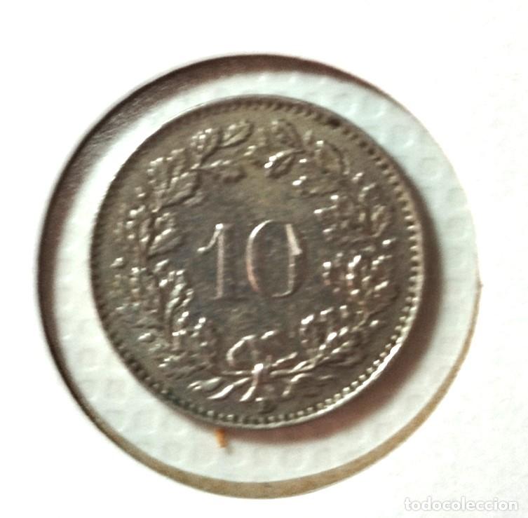 Material numism&aacute;tico: EUROPA . SUIZA . 10 RAPPEN 1957 - Foto 2