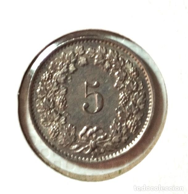 Material numism&aacute;tico: EUROPA . SUIZA . 5 RAPPEN 1944 - Foto 2