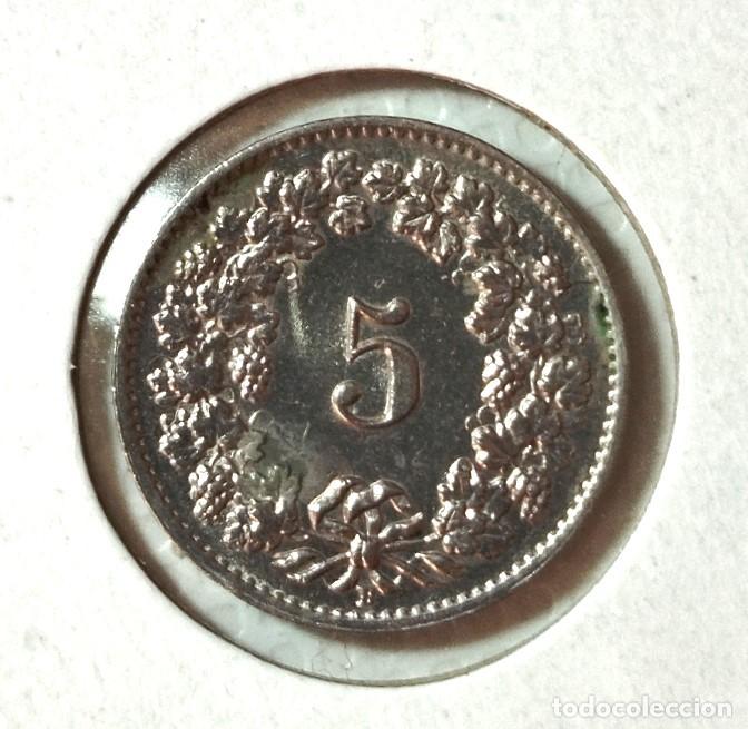 Material numism&aacute;tico: EUROPA . SUIZA . 5 RAPPEN 1957 - Foto 2