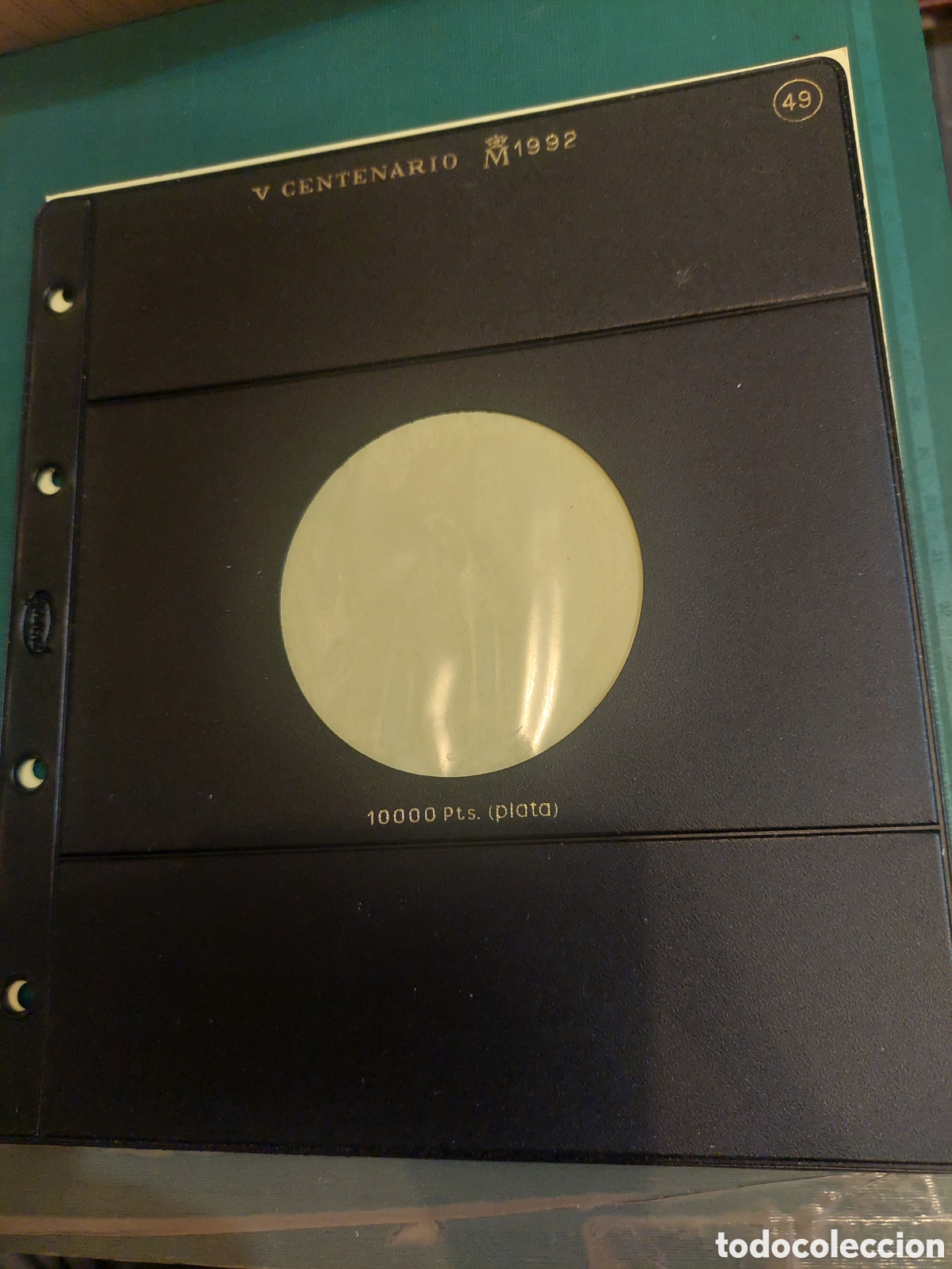 Material numism&aacute;tico: HOJA PARDO PARA COLOCAR MONEDAS ESPA&Ntilde;A V CENTENARIO 1992 49 - Foto 1