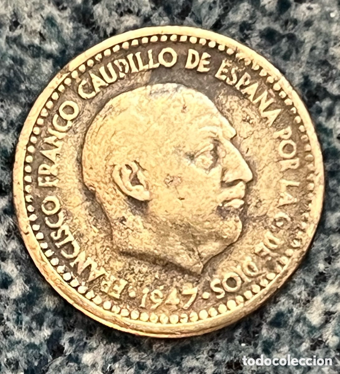 Material numism&aacute;tico: Moneda espa&ntilde;ola de 1947 estrella 54 - Foto 1