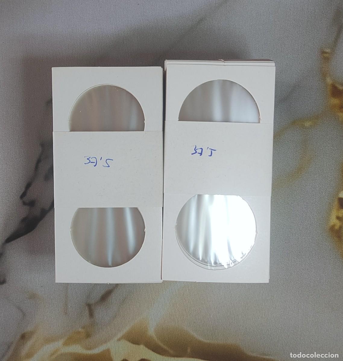 Material numism&aacute;tico: 100 Cartones de Monedas para grapar - 37,5mm - Foto 2