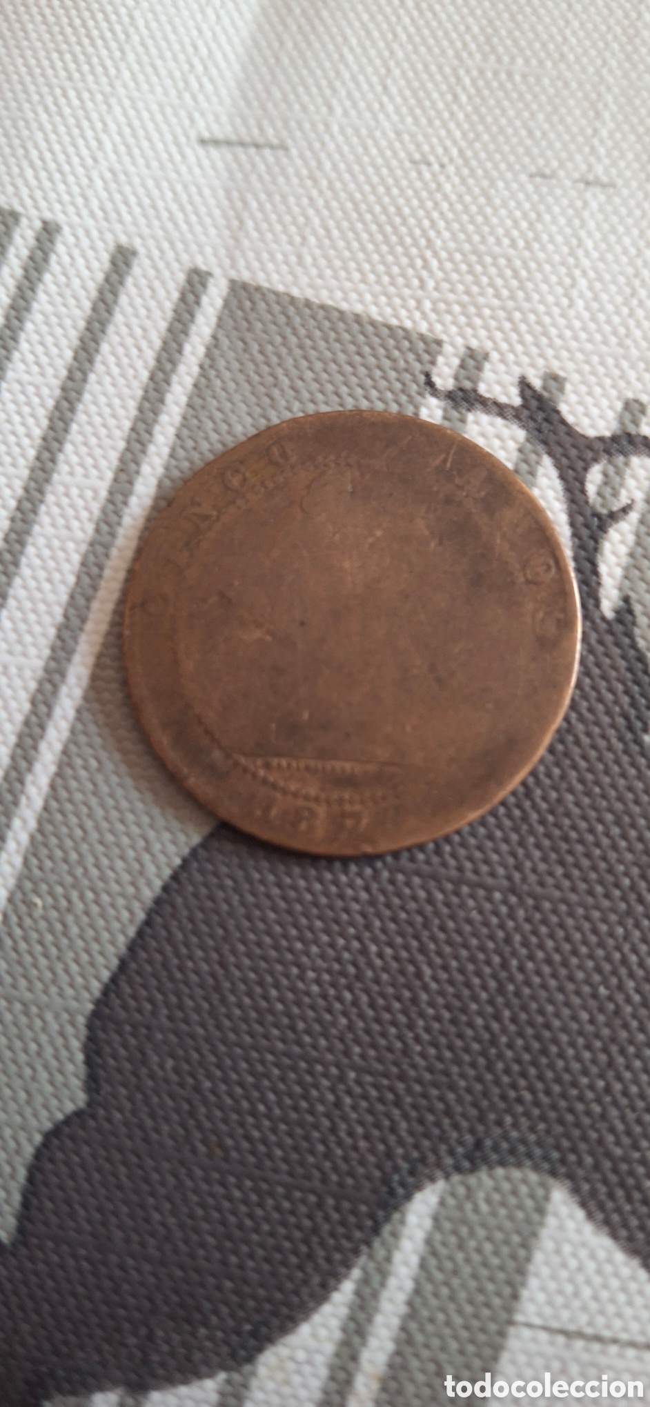 Material numism&aacute;tico: 5 c&eacute;ntimos del 1870 espa&ntilde;a - Foto 2