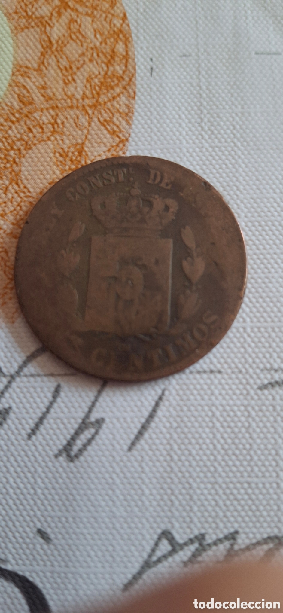 Material numism&aacute;tico: Moneda alfonso Xll diez c&eacute;ntimos 1877 - Foto 2