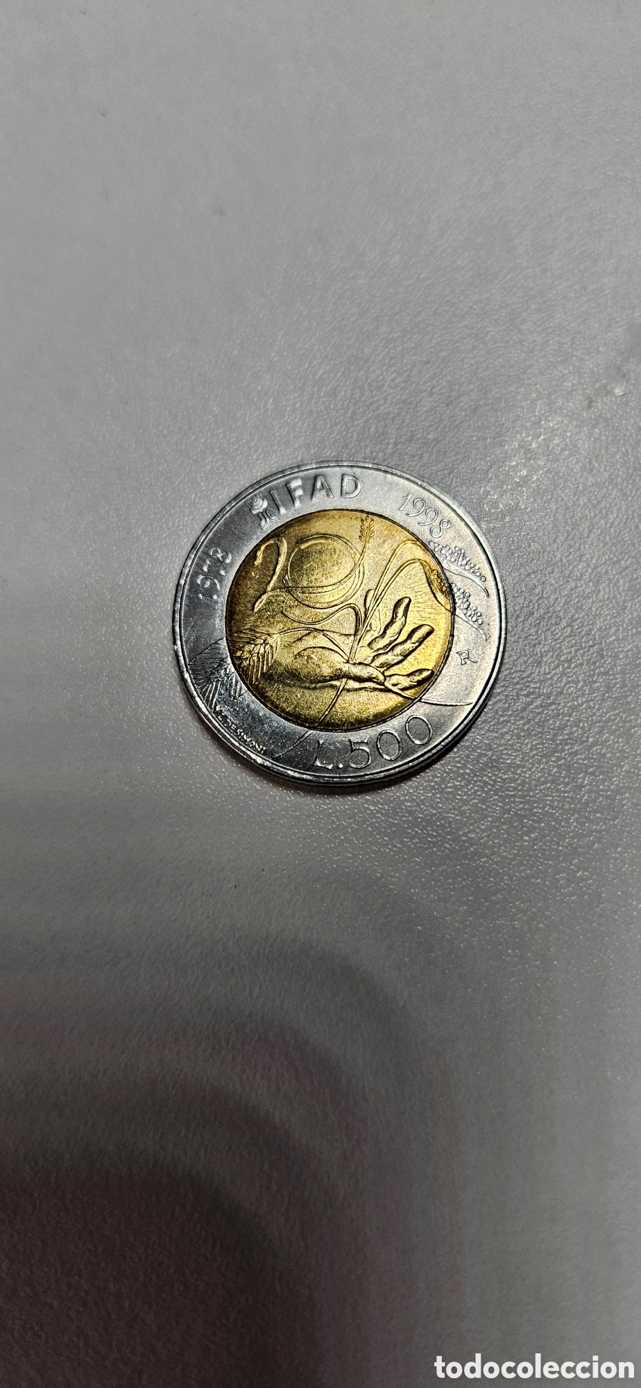Material numism&aacute;tico: MONEDA 500 LIRAS 1978 IFAD 1998 - Foto 2