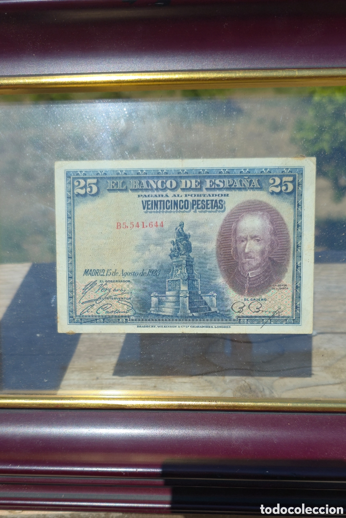 Material numism&aacute;tico: Billete 1928 enmarcado - Foto 3