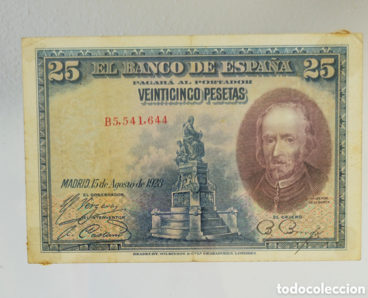 Material numism&aacute;tico: Billete 1928 enmarcado - Foto 5