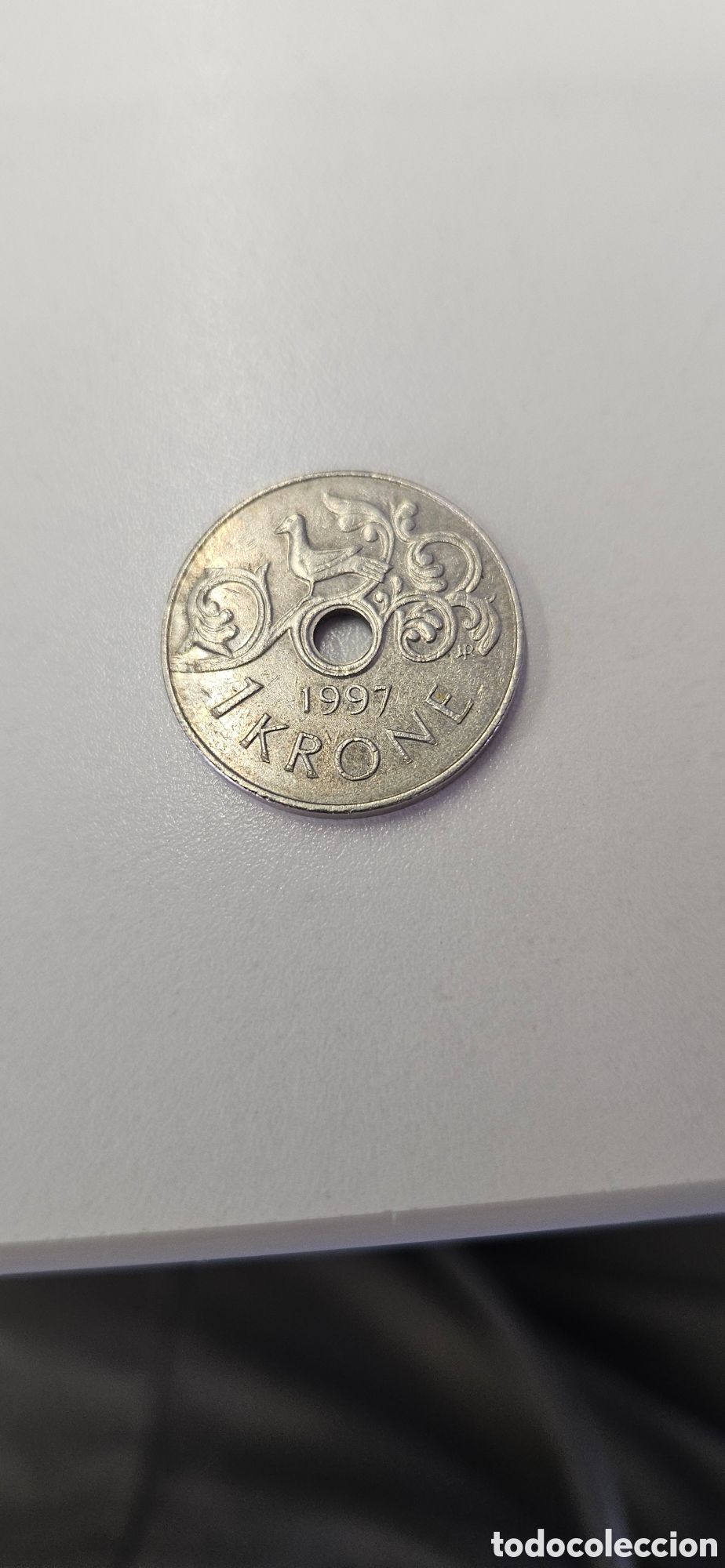Material numism&aacute;tico: Moneda de 1 Korona Noruega de 1997 - Foto 2