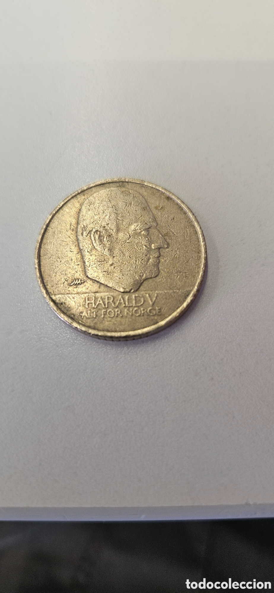 Material numism&aacute;tico: Moneda de 10 Kpronas Harald V - Foto 2