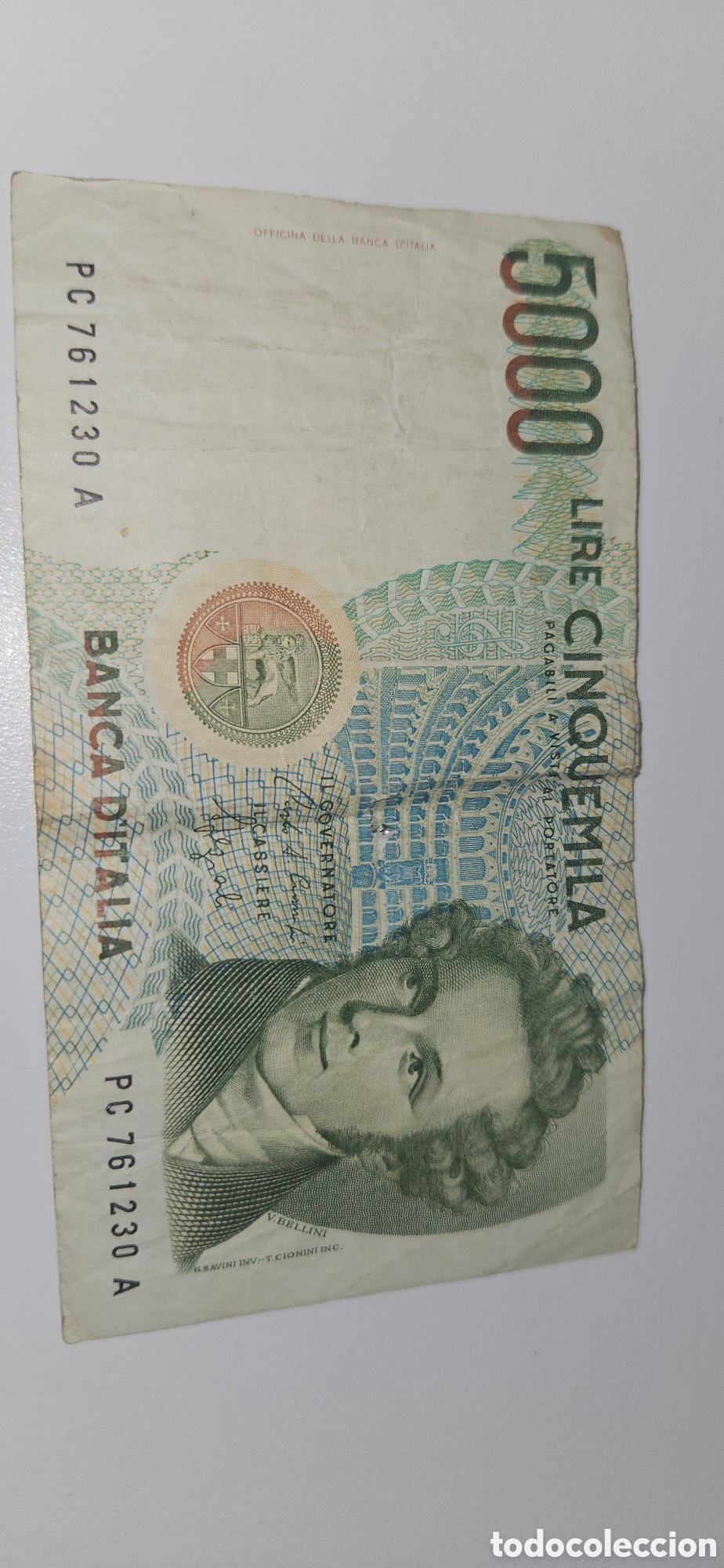 Material numism&aacute;tico: BILLETE 5000 LIRAS 1985 - Foto 1