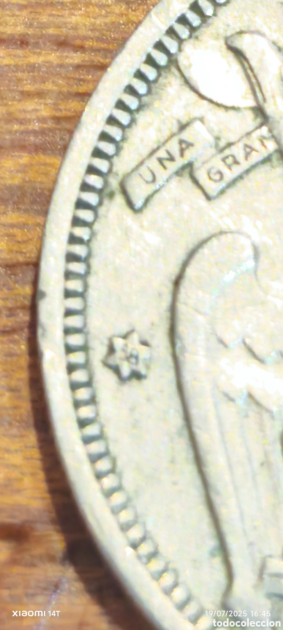Material numism&aacute;tico: Moneda de franco de cinco pesetas - Foto 1