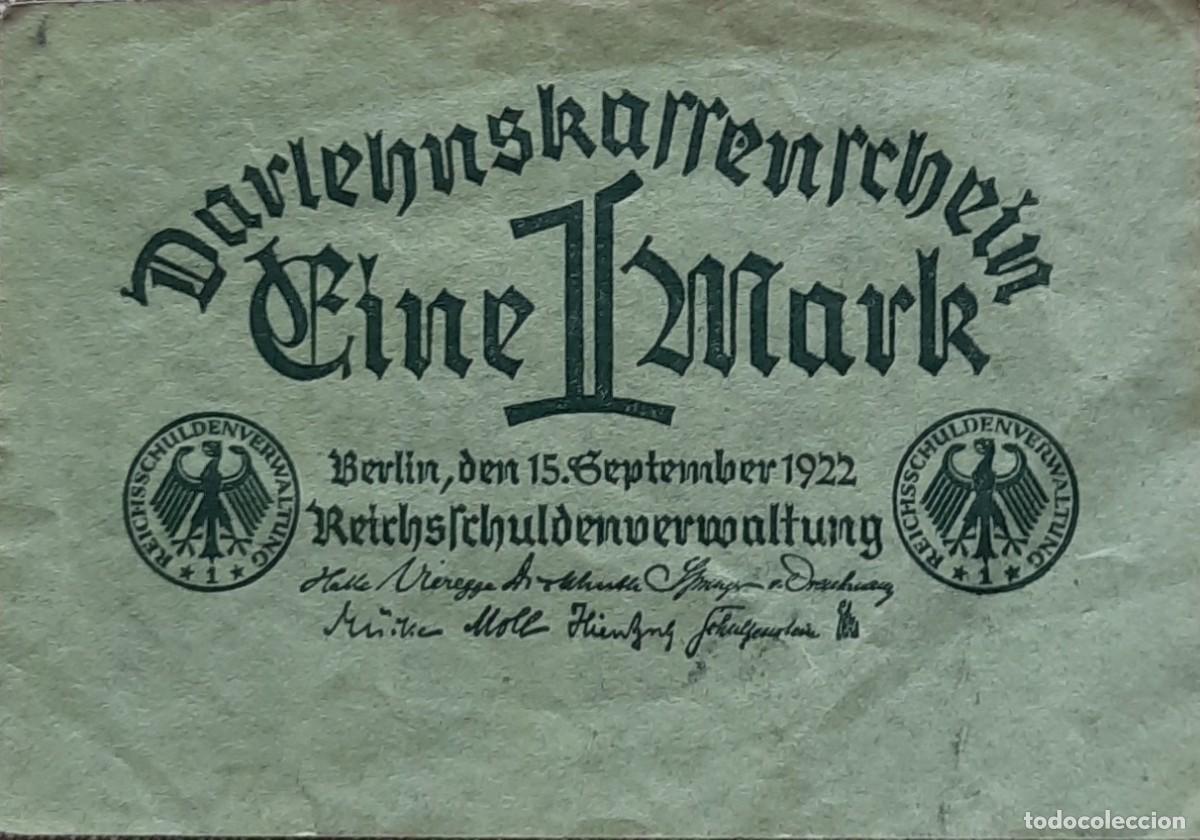 Material numism&aacute;tico: Billete usado de 1 marco del a&ntilde;o 1922 - Foto 1