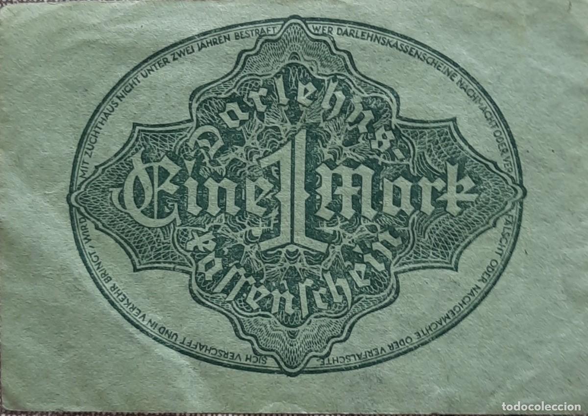 Material numism&aacute;tico: Billete usado de 1 marco del a&ntilde;o 1922 - Foto 2
