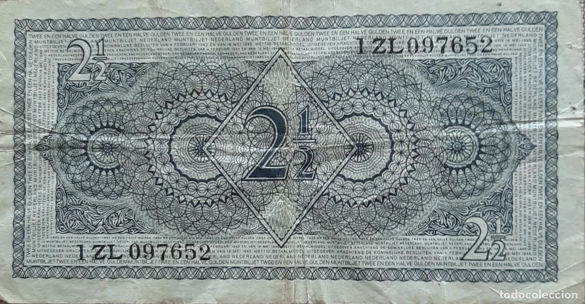 Material numism&aacute;tico: Billete usado de 2 y 1/2 FLORINES HOLANDESES - Foto 2