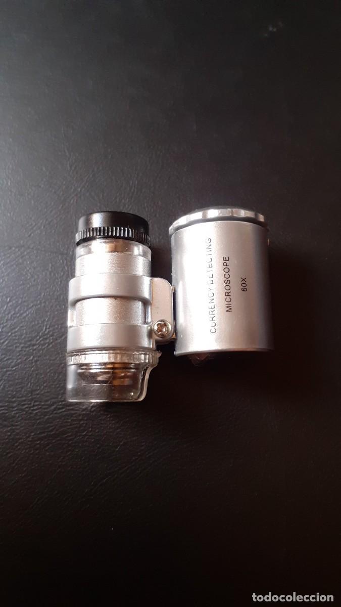 Material numism&aacute;tico: Mini Microscopio de Bolsillo con Luz LED y UV 60X - Foto 2