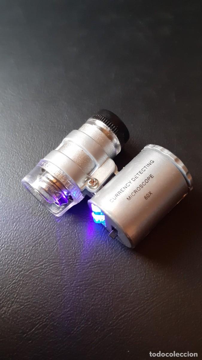 Material numism&aacute;tico: Mini Microscopio de Bolsillo con Luz LED y UV 60X - Foto 6