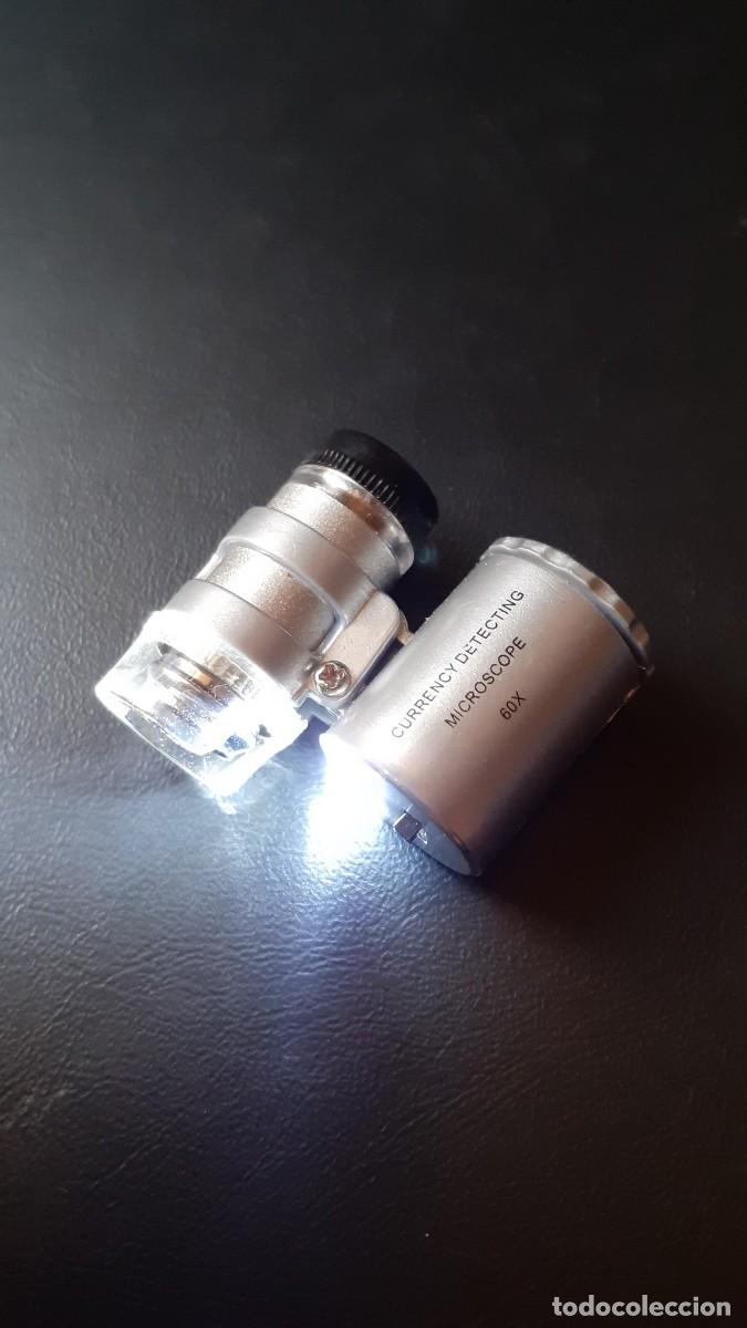 Material numism&aacute;tico: Mini Microscopio de Bolsillo con Luz LED y UV 60X - Foto 7