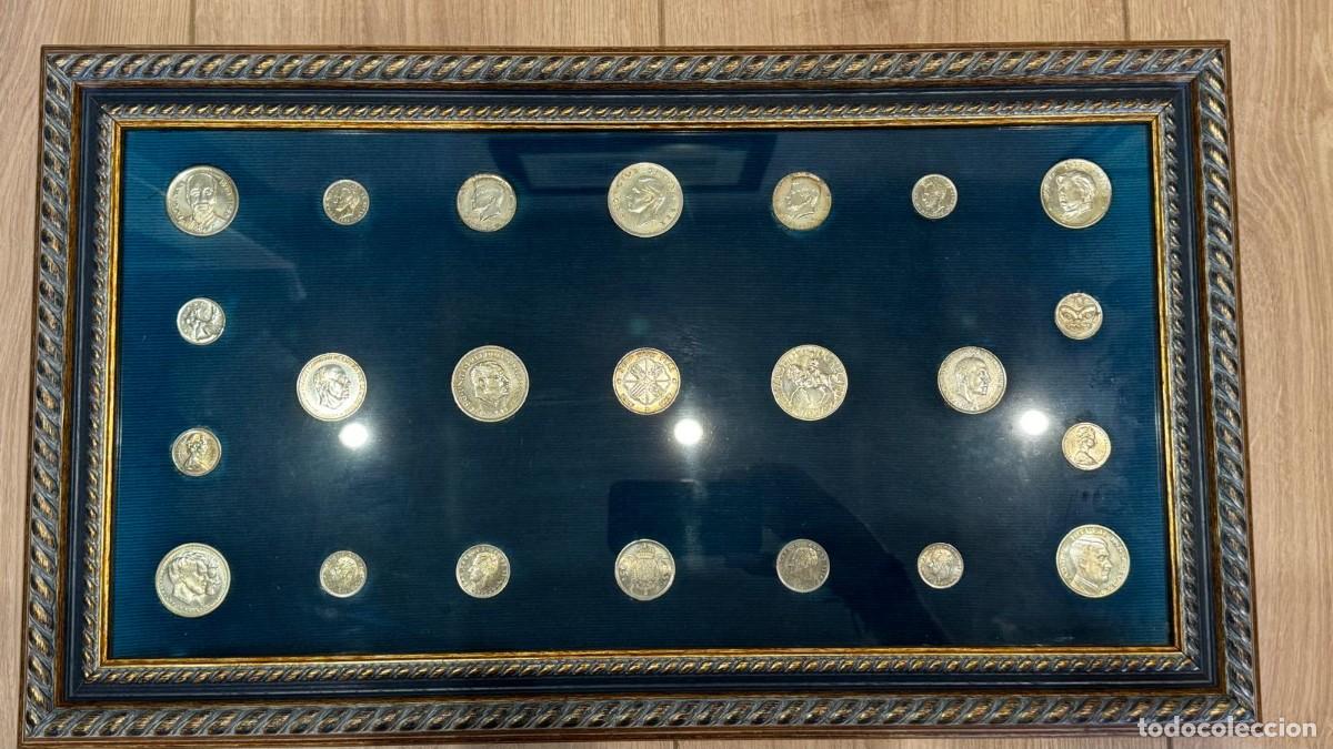 Material numism&aacute;tico: Cuadro decorativo colecci&oacute;n de monedas - Foto 1