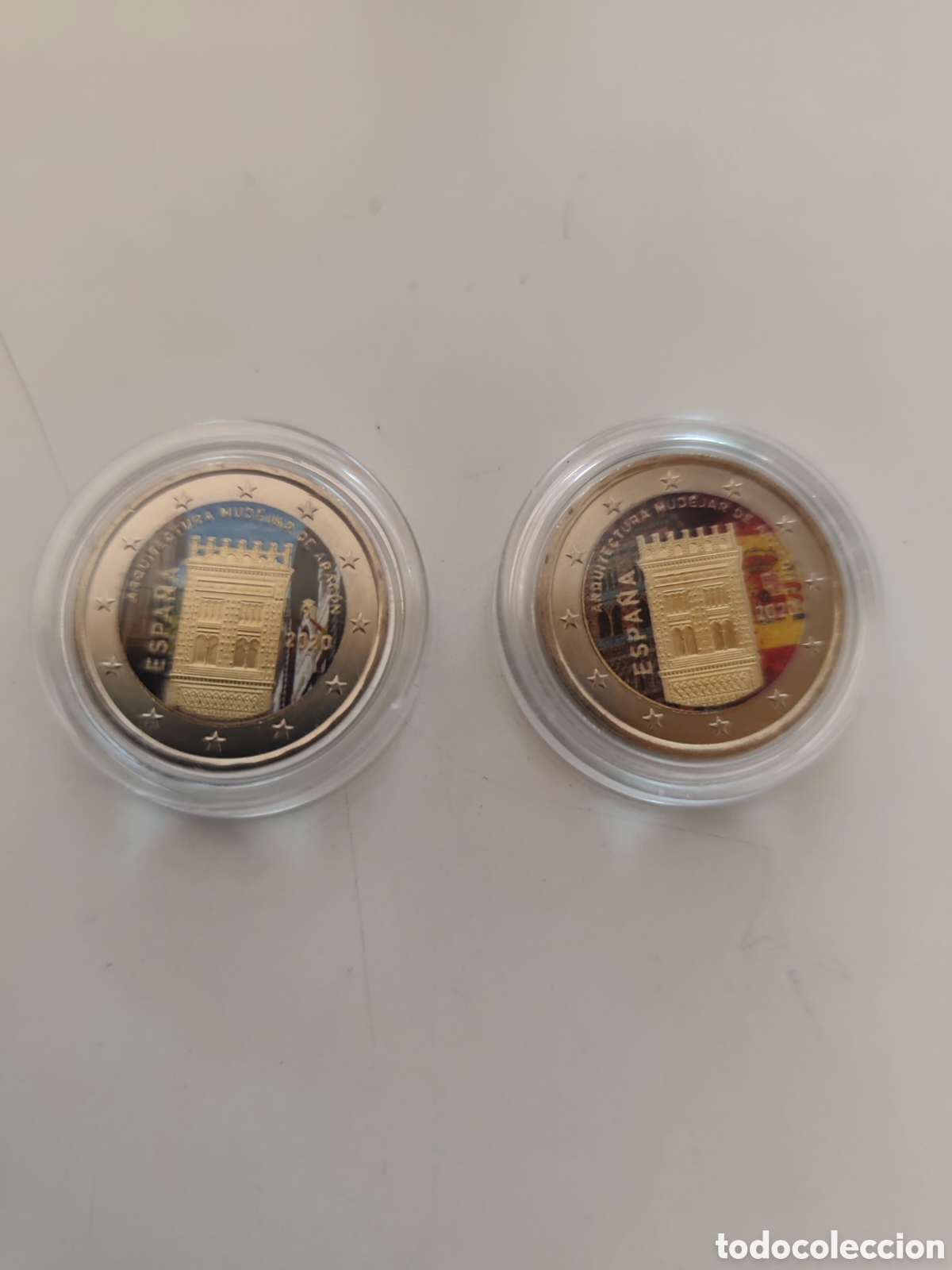 Material numism&aacute;tico: Lote 2 Monedas de 2&euro; Espa&ntilde;a 2020 Color Tipo A - Foto 1