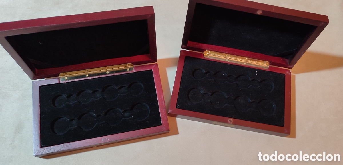Material numism&aacute;tico: Estuche para monedas de madera - Foto 2