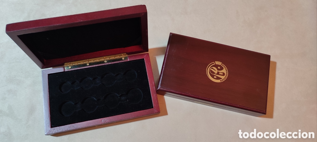 Material numism&aacute;tico: Estuche para monedas de madera - Foto 3