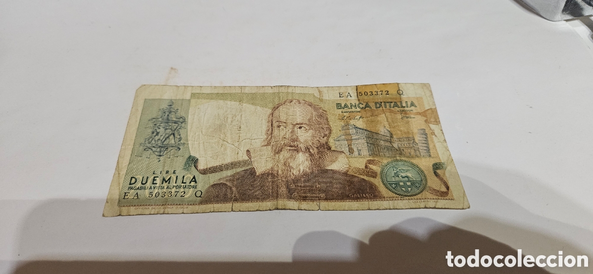 Material numism&aacute;tico: Billete de 2000 liras italianas - Foto 2