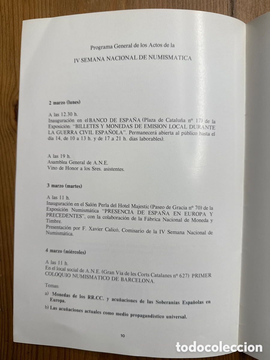 Material numism&aacute;tico: Programa IV Semana Nacional de Numism&aacute;tica - Foto 4