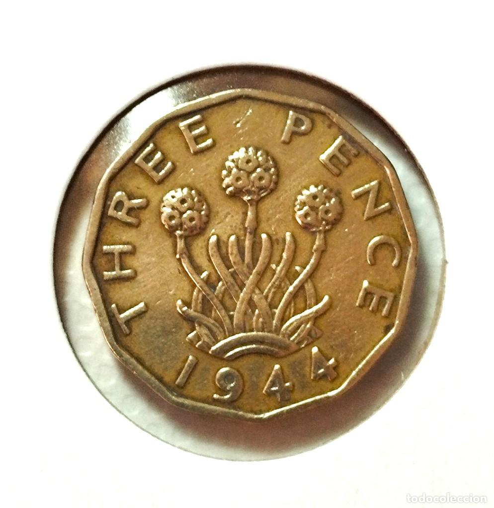 Material numism&aacute;tico: EUROPA . INGLATERRA . 3 PENCE 1944 - Foto 2