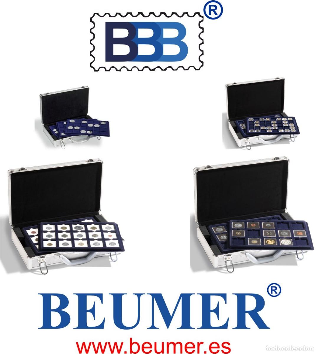 Material numism&aacute;tico: Hoja BBB BEUMER; especial. RIGIDA.Con solapa de cierre. Interior Bandeja flocada. - Foto 11