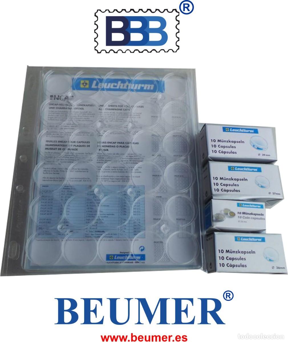 Material numism&aacute;tico: Hoja BBB BEUMER; especial. RIGIDA.Con solapa de cierre. Interior Bandeja flocada. - Foto 19